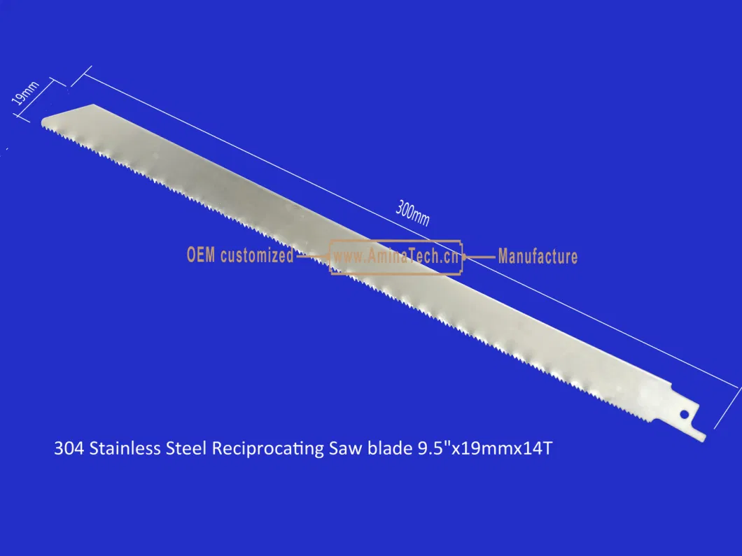 304 Stainless Steel Reciprocating Saw blade 9.5"x19mmx14T,Frozen Meat,Bones